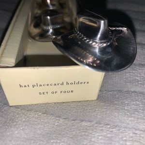 Pottery Barn cowboy hat placecard holders